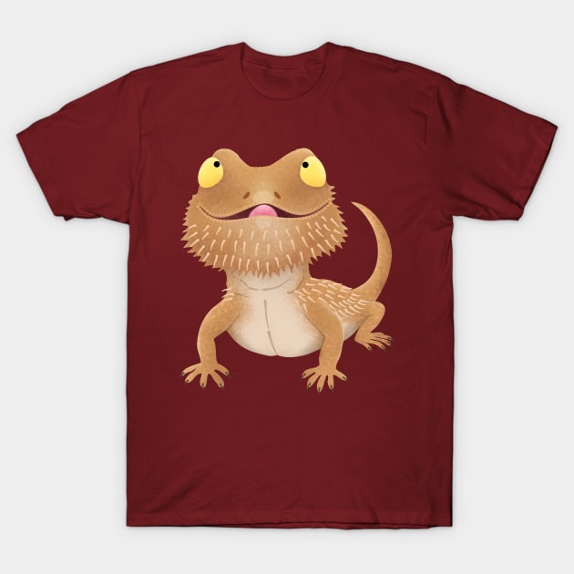 Cute funny bearded dragon lizard cartoon T-Shirt by FrogFactory